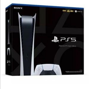 PlayStation 5 digital edition in box, 2 controllers